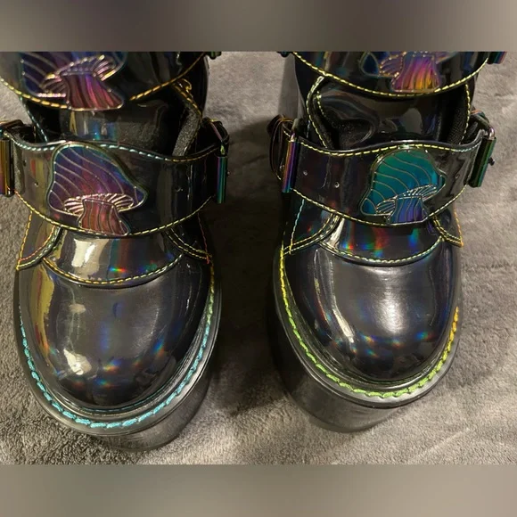 YRU Dune Mushroom Holographic Platform Boots Size 9 - Picture 5 of 9